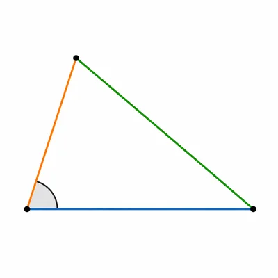 Scalene triangle with all three sides highlighted and one angle marked.