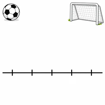 Blank line plot template with a soccer ball and goal.