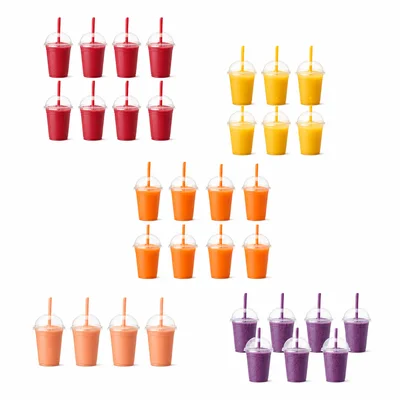 Five smoothie cup groups showing counts 9, 6, 9, 4, and 7.