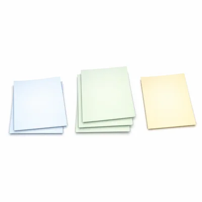 Three piles of test papers showing frequencies 2, 3, and 1.