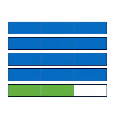 Fraction bars showing four wholes and two thirds shaded.