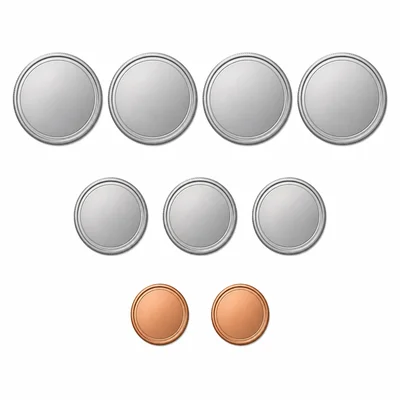 Four quarters, three nickels, and two pennies.