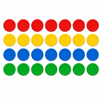 An array of 28 counters arranged in 4 rows and 7 columns.