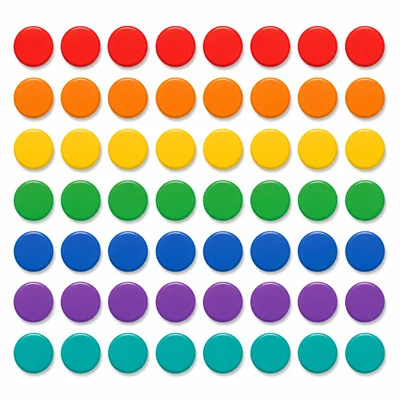 An array of 56 counters arranged in 7 rows and 8 columns.