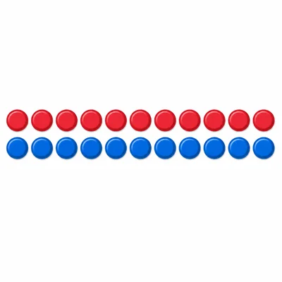 An array of 22 counters arranged in 2 rows and 11 columns.