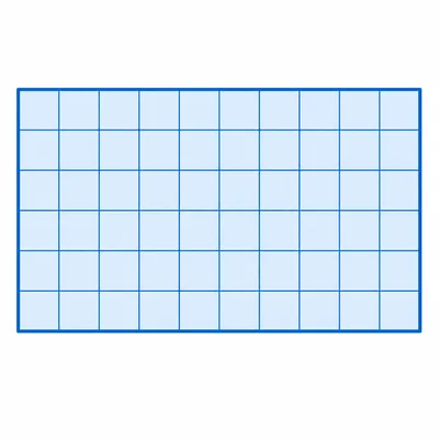 A blue rectangle with a unit grid inside, representing the area of a rectangle.