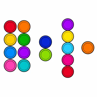 Four groups of buttons showing eight, two, five, and one.