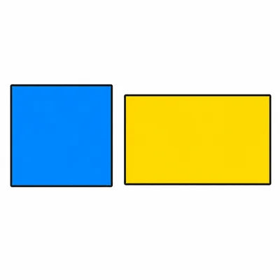 A square and a rectangle shown side by side.