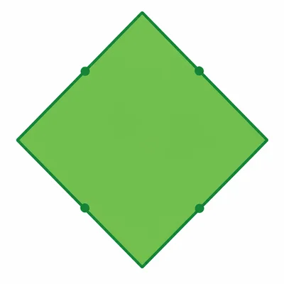 A rhombus showing four equal sides.