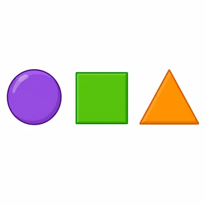 Three shapes: a circle, a square, and a triangle.