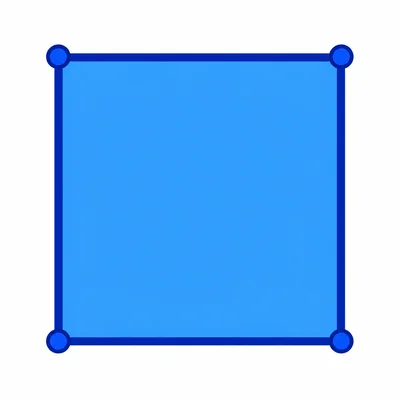 A square with its four corners marked.