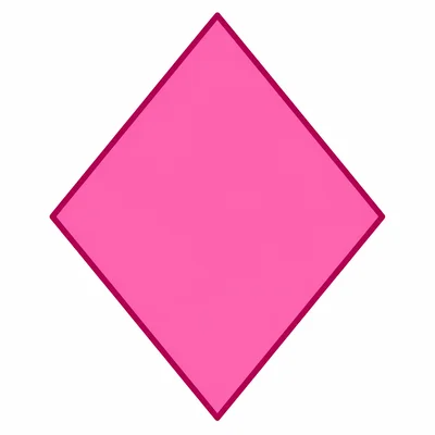 A diamond-shaped rhombus with equal sides.