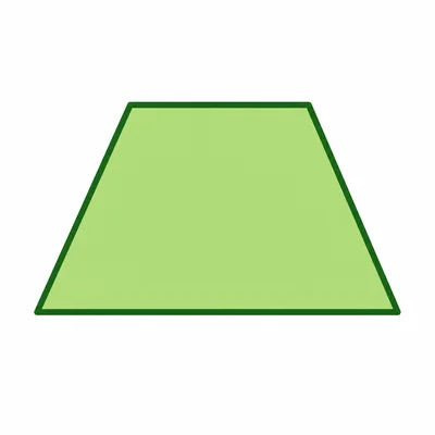 A trapezoid with a short top side and a long bottom side.