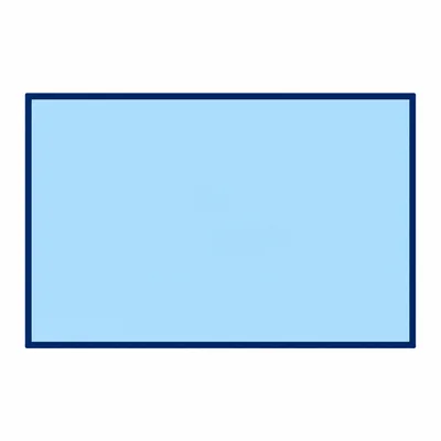 A rectangle with four straight sides.