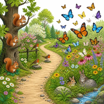 Animal sighting groups on a walk, with butterflies shown as the largest group.
