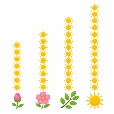 Bar graph of sunny days across four months, with the first bar shortest.