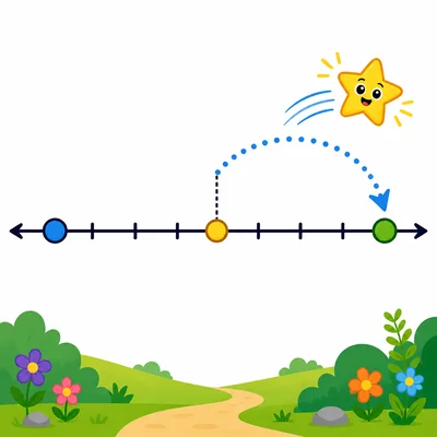 Blank number line showing a halfway point rounding up to the right endpoint.