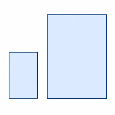 Two similar rectangles, with the larger one scaled up from the smaller one.