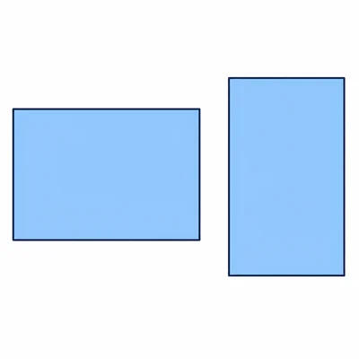 Two rectangles with different proportions shown for comparison.