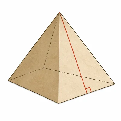 A square pyramid with a highlighted slant height on one triangular face.