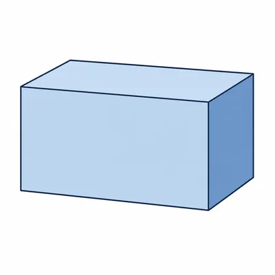 A rectangular prism with length, width, and height shown by its shape.