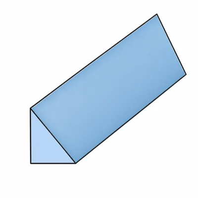 A triangular prism with right-triangle bases and rectangular side faces.
