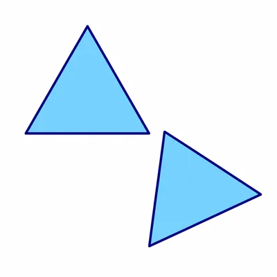Two identical triangles, with one rotated clockwise from the other.