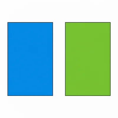 Two rectangles that are the same size and shape.