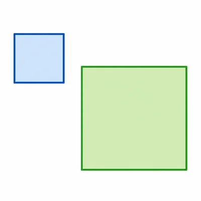 Two squares with different side lengths.