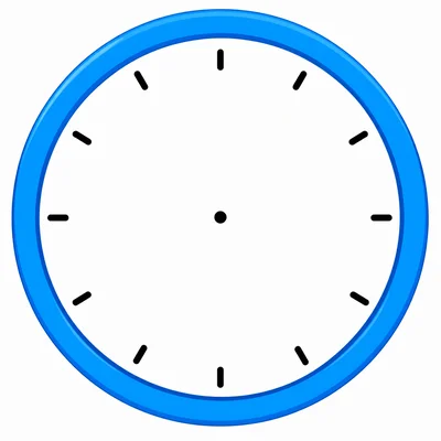 Blank analog clock face with tick marks and no hands.