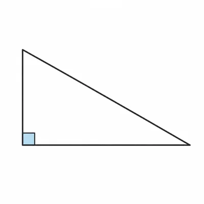 Unlabeled right triangle with one short leg and a hypotenuse.
