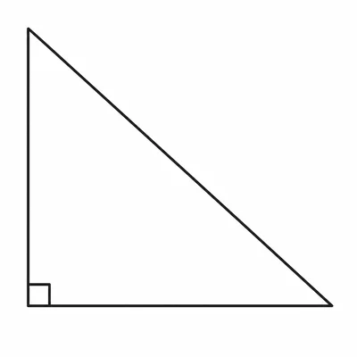 Unlabeled long right triangle with a right-angle marker.
