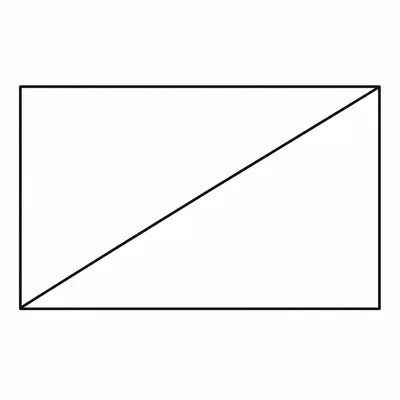 Rectangle with a diagonal drawn across it.