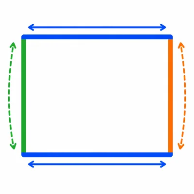 A rectangle with its opposite top and bottom sides emphasized.