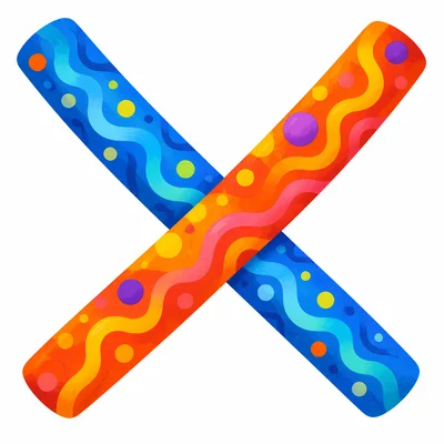 Two slanted lines cross each other.