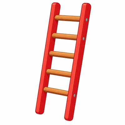 The two long sides of a ladder run in the same direction and do not touch.
