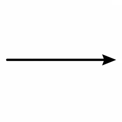 A vector arrow pointing directly right along the horizontal axis.
