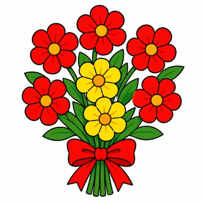 A bunch with 6 flowers and 2 more flowers.