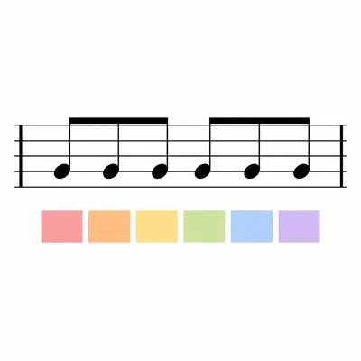 A measure filled with six eighth notes.