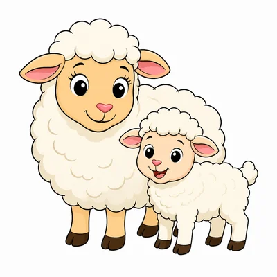 A mother sheep with a lamb.