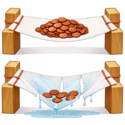 A dry paper towel holds more pennies than a wet paper towel.
