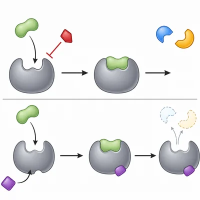 Competitive and noncompetitive enzyme inhibition.