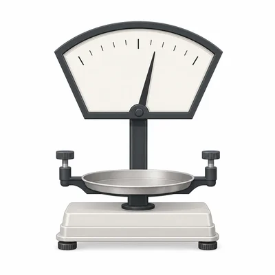 An empty balance scale has its pointer offset from center.