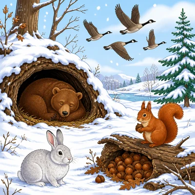Several animals survive winter in different ways, not all by hibernating.