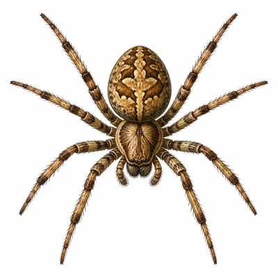 A spider with eight legs and no antennae.