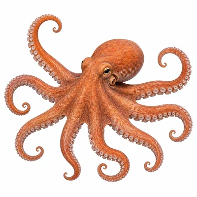 An octopus with a soft body and eight arms, without a shell.