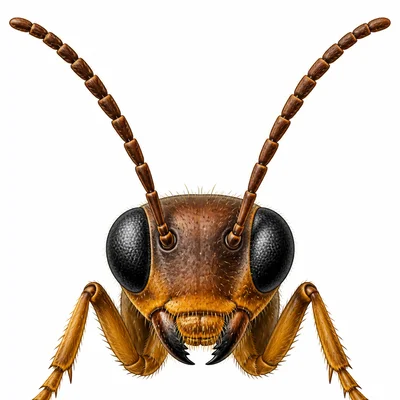 A close-up insect showing two antennae.