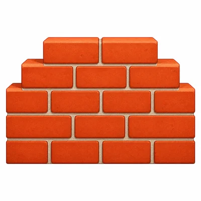Strong rectangular bricks stacked into a wall.