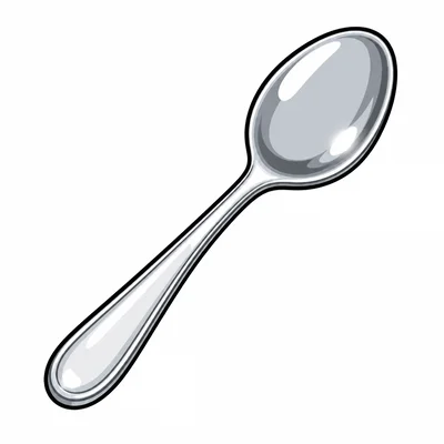A shiny silver spoon.
