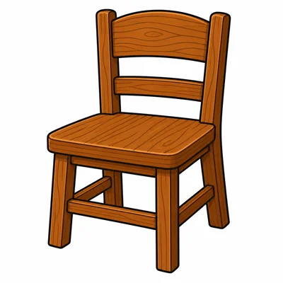 A brown wooden chair.